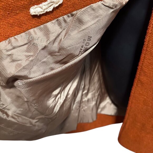 Mondo Di Marco 1970s Vintage Womens Wool Blazer Jacket Medium Orange Retro Lined - Picture 13 of 16